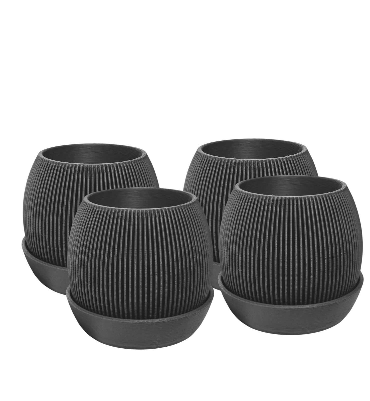 Kit 4 vasos - cinzas