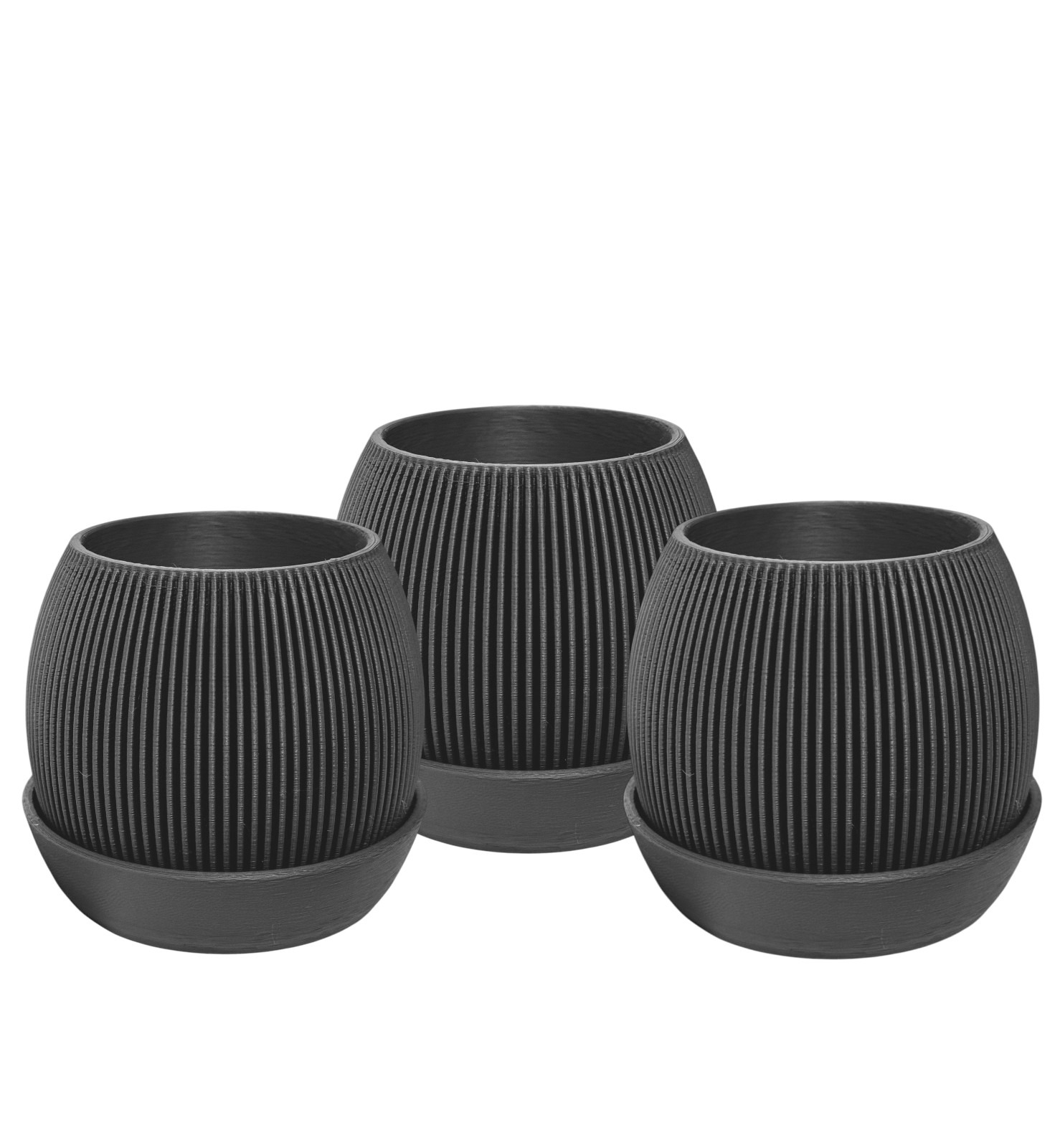 Kit 3 Vasos - cinzas